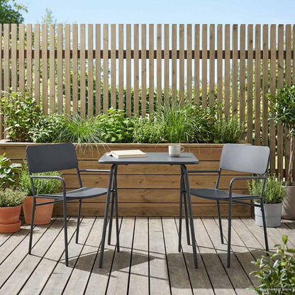 Sedie da giardino 2 pcs Antracite 51 x 55 x 81 cm Acciaio | homemem39