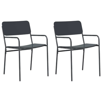 Sedie da giardino 2 pcs Antracite 51 x 55 x 81 cm Acciaio | homemem39