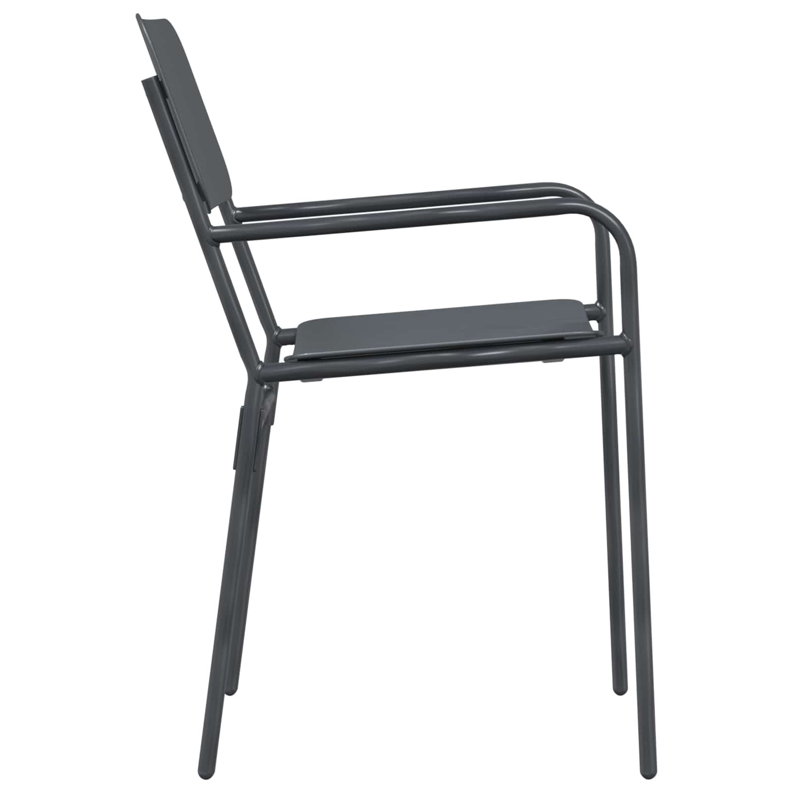 Sedie da giardino 2 pcs Antracite 51 x 55 x 81 cm Acciaio | homemem39