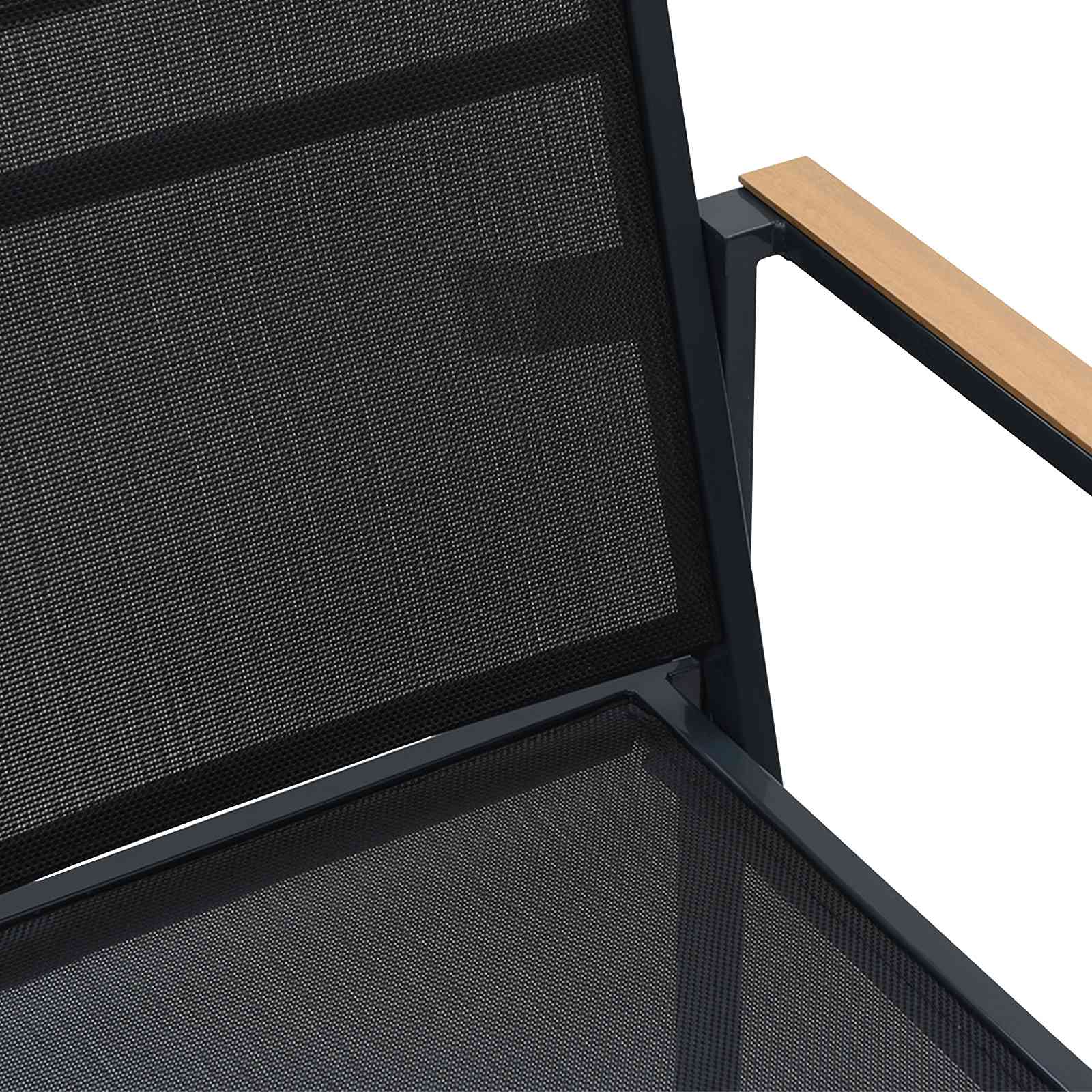 Sedie da giardino 2 pcs Nero e antracite 53,5 x 59 x 77 cm | homemem39