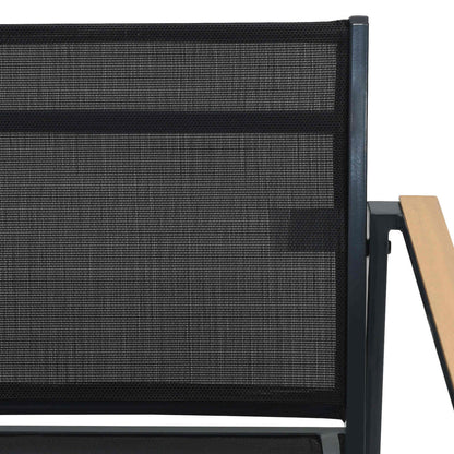 Sedie da giardino 2 pcs Nero e antracite 53,5 x 59 x 77 cm | homemem39