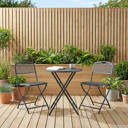 Sedie da giardino 2 pcs Antracite 52,5 x 46 x 82 cm Ferro | homemem39