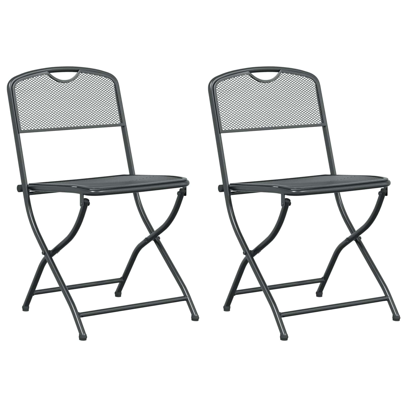 Sedie da giardino 2 pcs Antracite 52,5 x 46 x 82 cm Ferro | homemem39