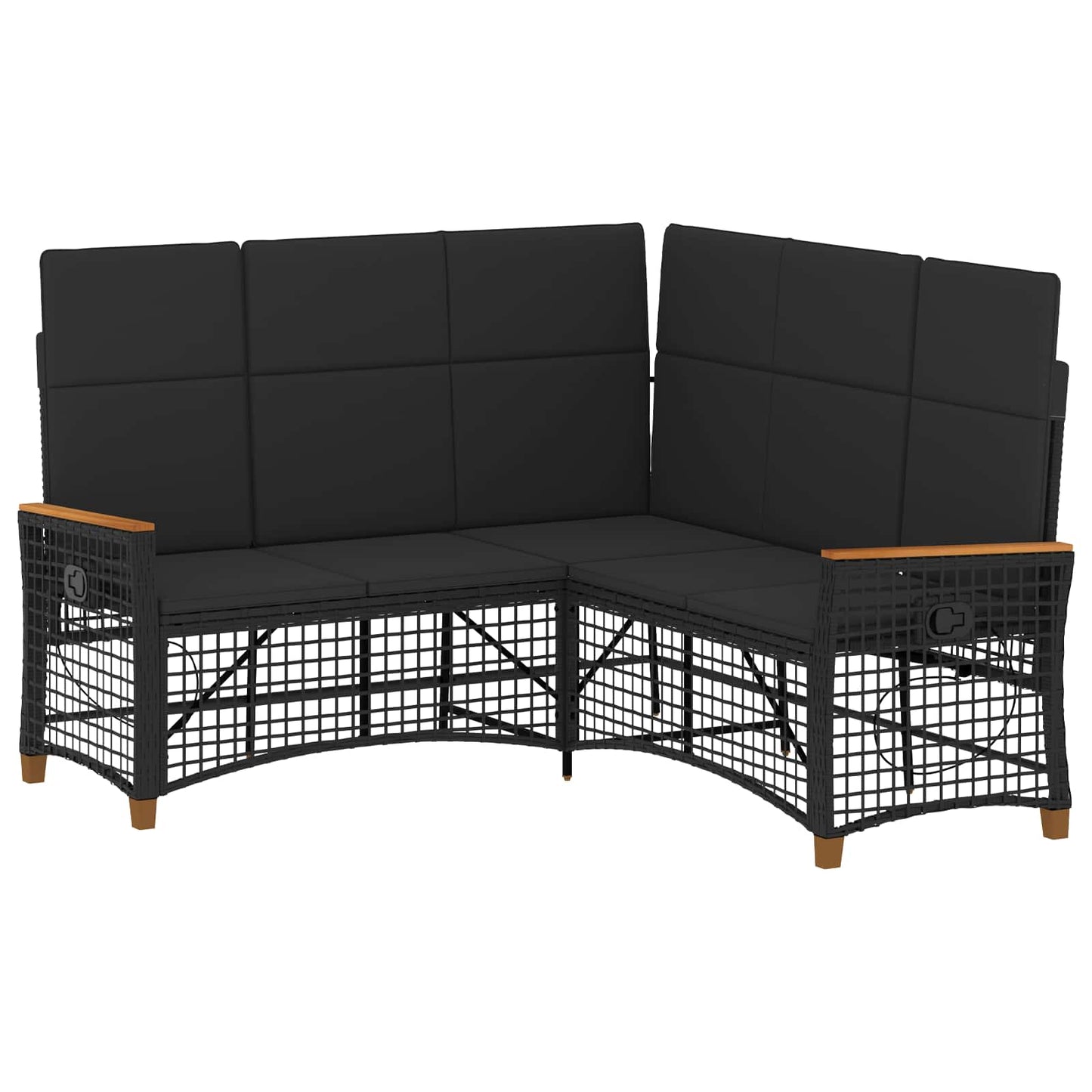 Set di Divani Recliner da Giardino Nero 164 x 164 x 112 cm | homemem39