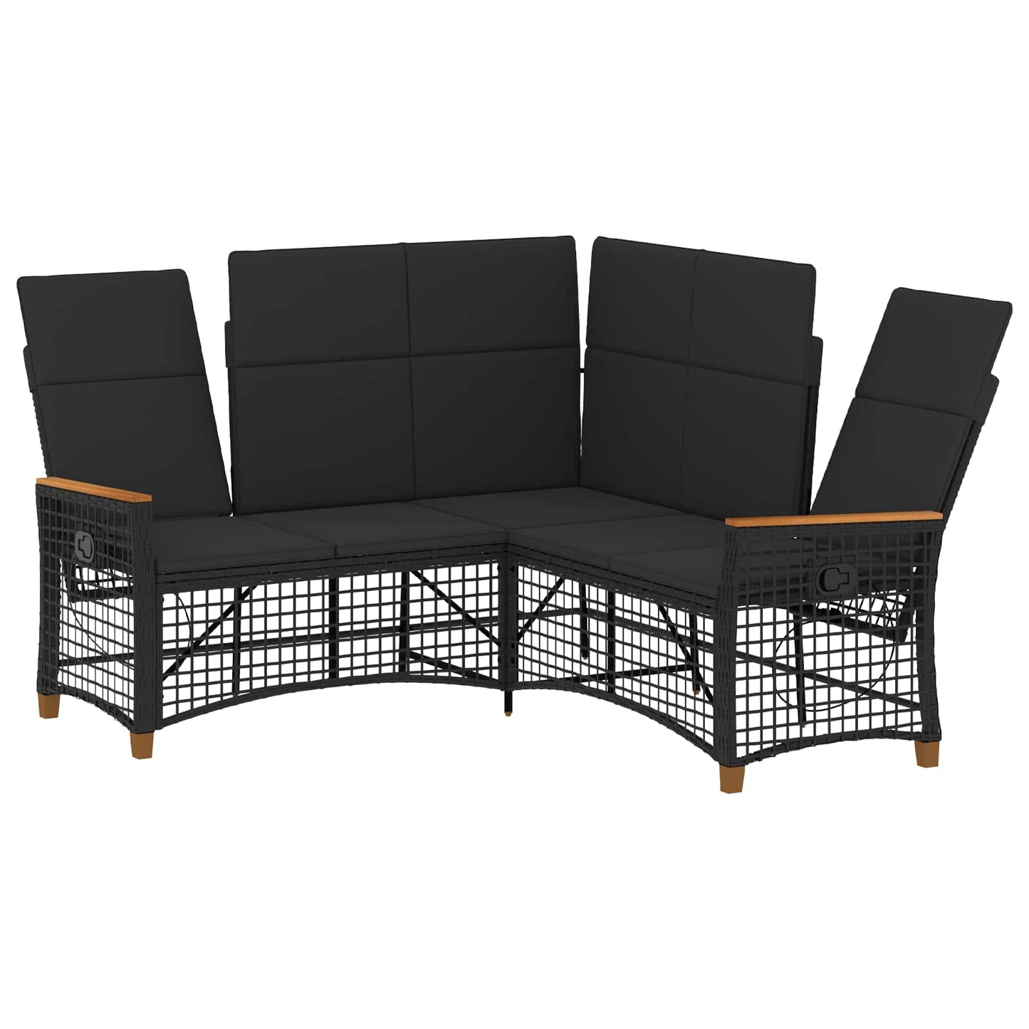 Set di Divani Recliner da Giardino Nero 164 x 164 x 112 cm | homemem39
