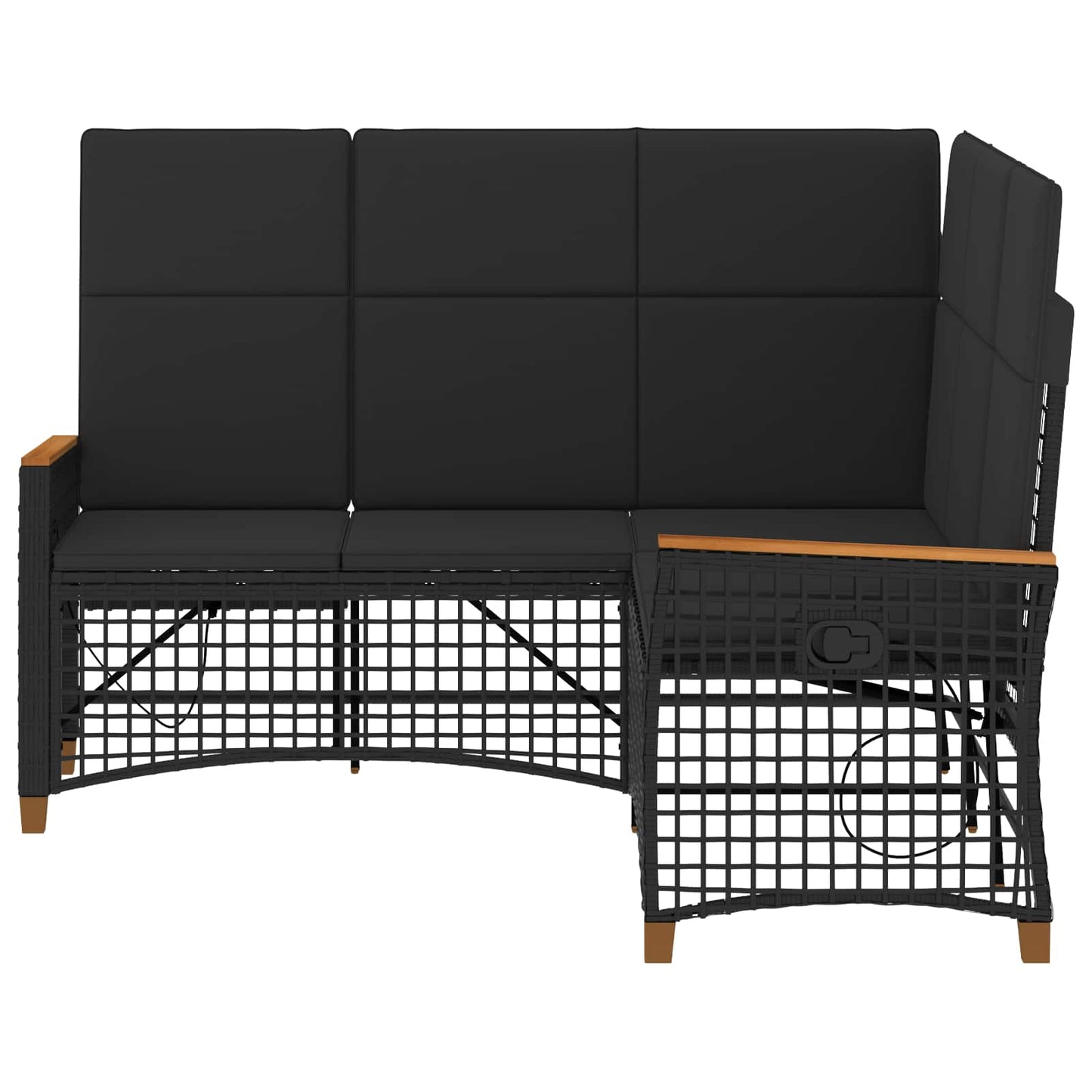 Set di Divani Recliner da Giardino Nero 164 x 164 x 112 cm | homemem39