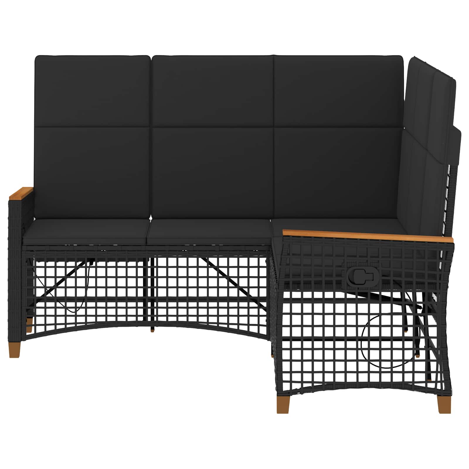 Set di Divani Recliner da Giardino Nero 164 x 164 x 112 cm | homemem39