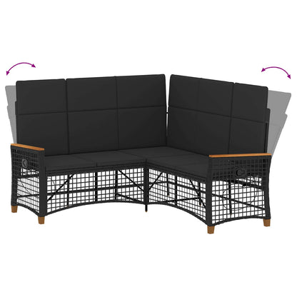 Set di Divani Recliner da Giardino Nero 164 x 164 x 112 cm | homemem39