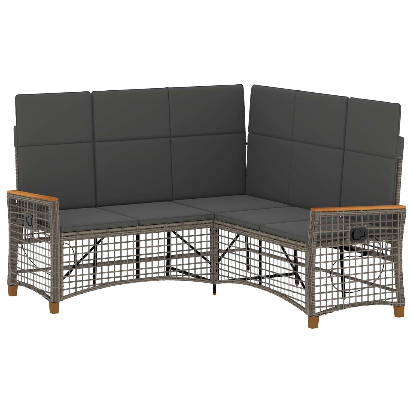 Set di Divani Recliner da Giardino Grigio e Grigio Scuro | homemem39