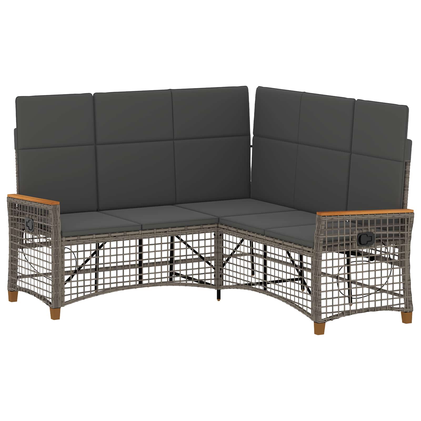 Set di Divani Recliner da Giardino Grigio e Grigio Scuro | homemem39