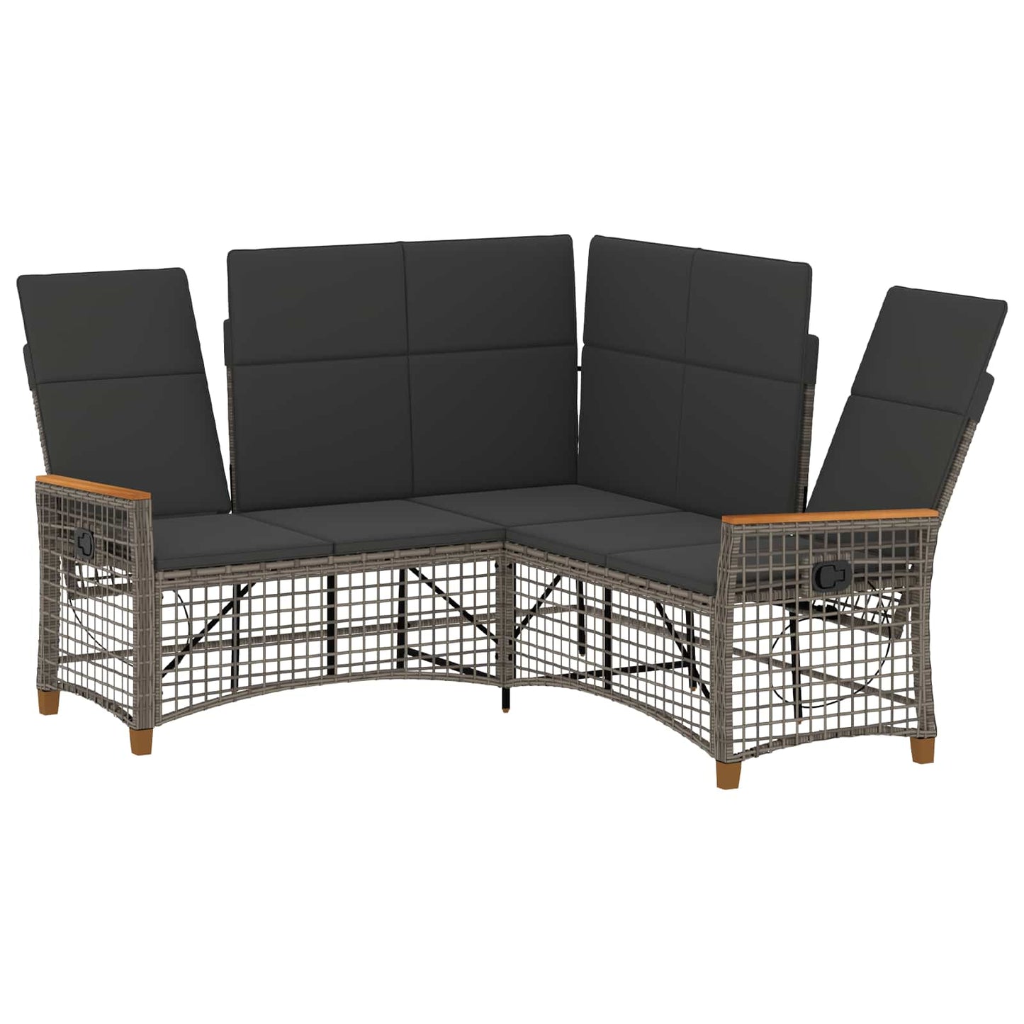 Set di Divani Recliner da Giardino Grigio e Grigio Scuro | homemem39