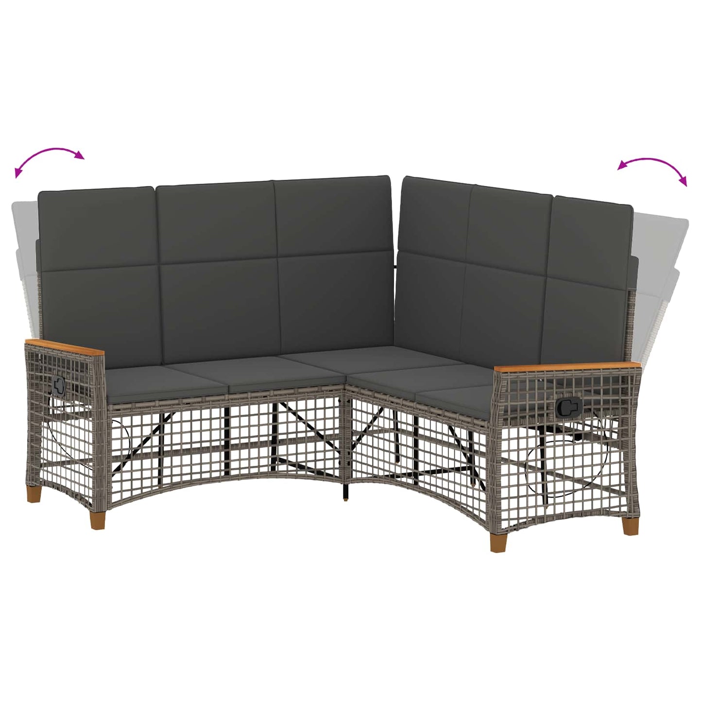 Set di Divani Recliner da Giardino Grigio e Grigio Scuro | homemem39