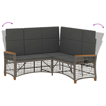 Set di Divani Recliner da Giardino Grigio e Grigio Scuro | homemem39