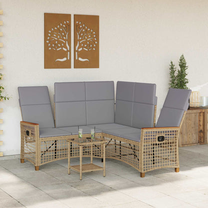 Set di Divani Recliner da Giardino Beige e Grigio Chiaro | homemem39