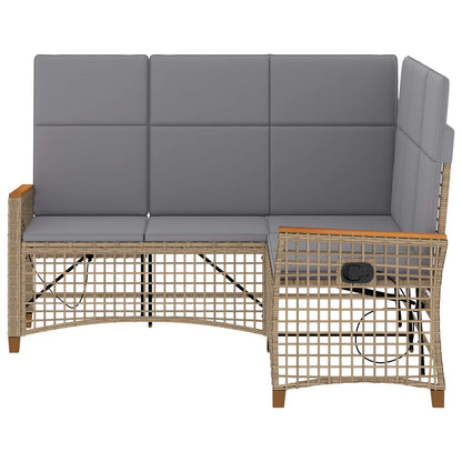 Set di Divani Recliner da Giardino Beige e Grigio Chiaro | homemem39
