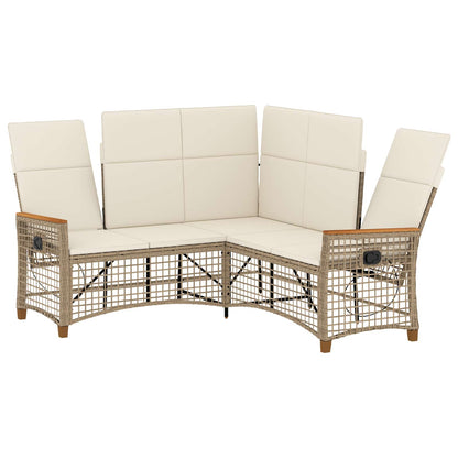 Set di Divani Recliner da Giardino Beige e Bianco Crema | homemem39