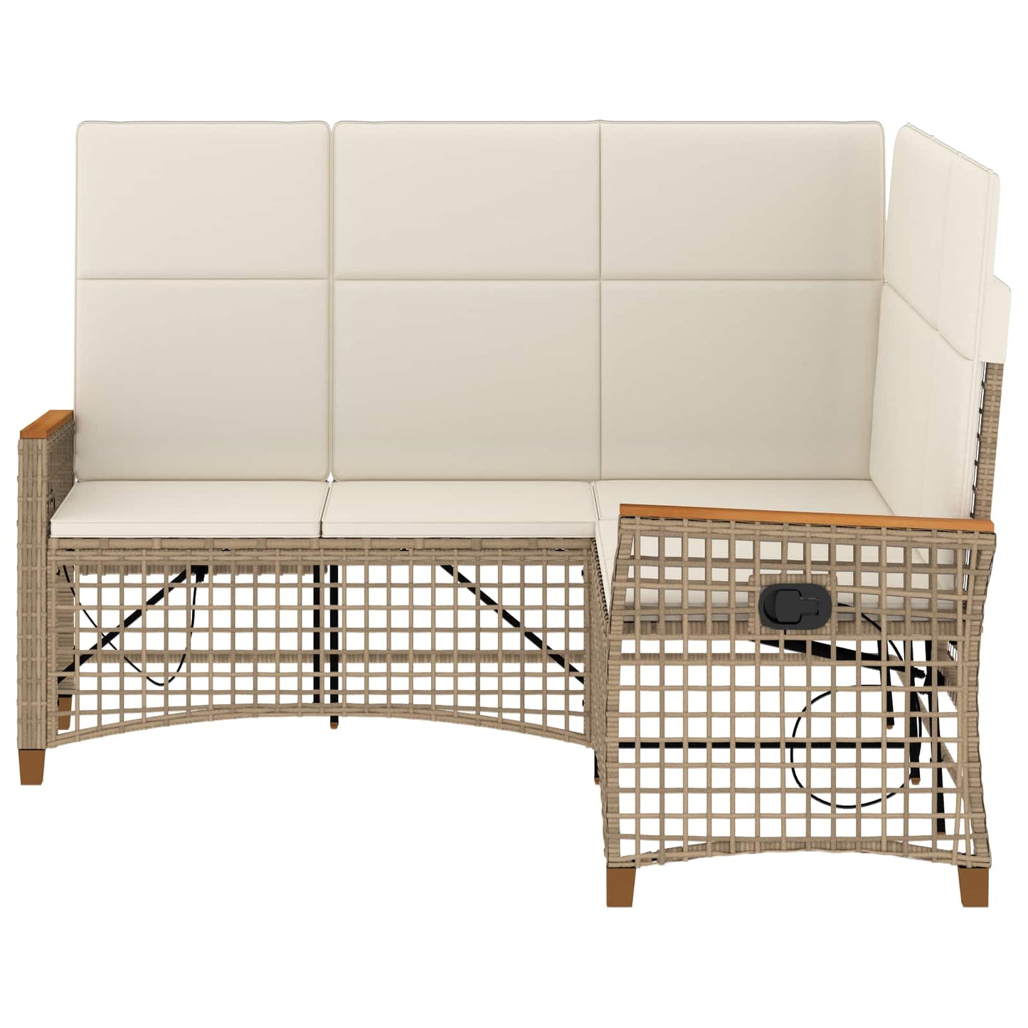 Set di Divani Recliner da Giardino Beige e Bianco Crema | homemem39