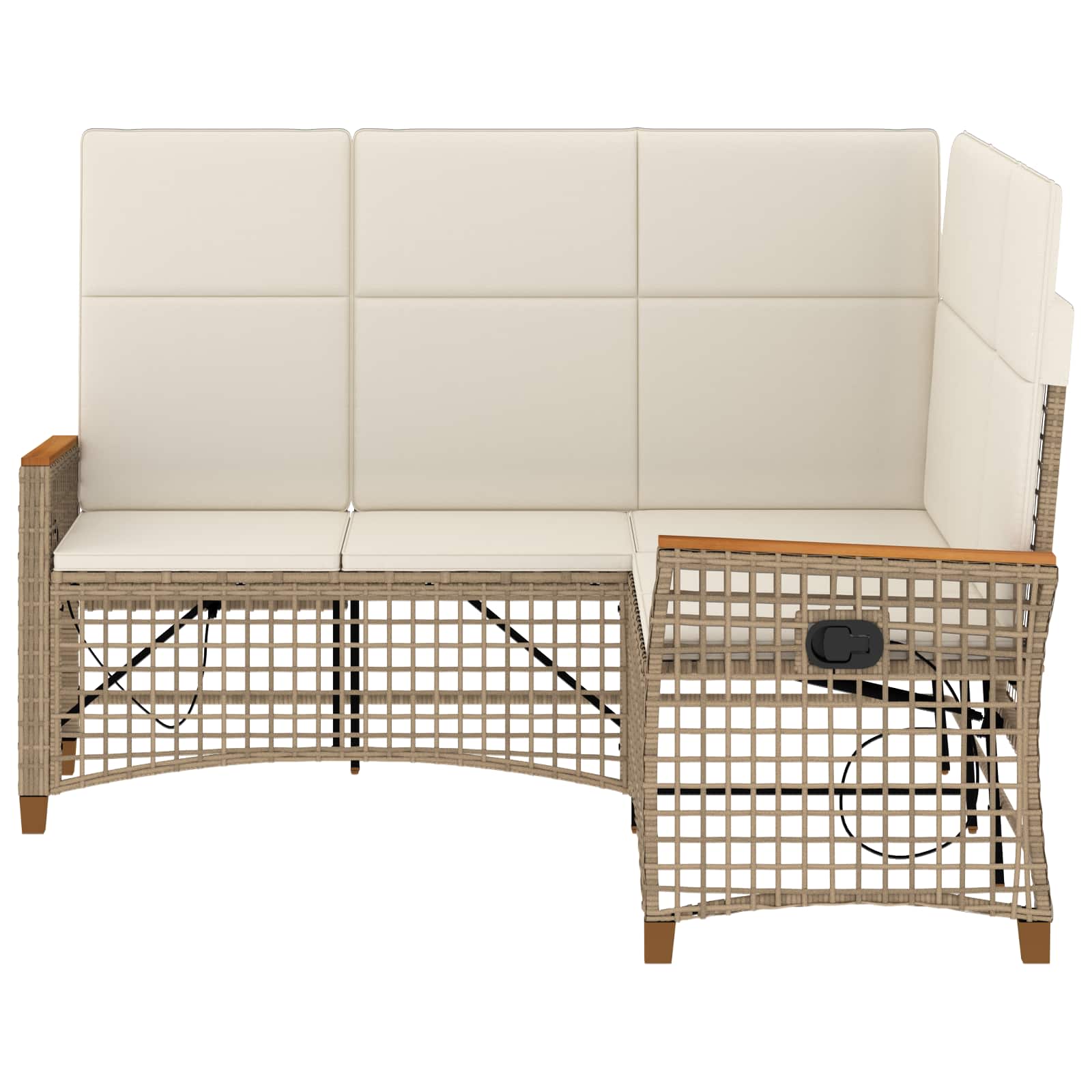 Set di Divani Recliner da Giardino Beige e Bianco Crema | homemem39