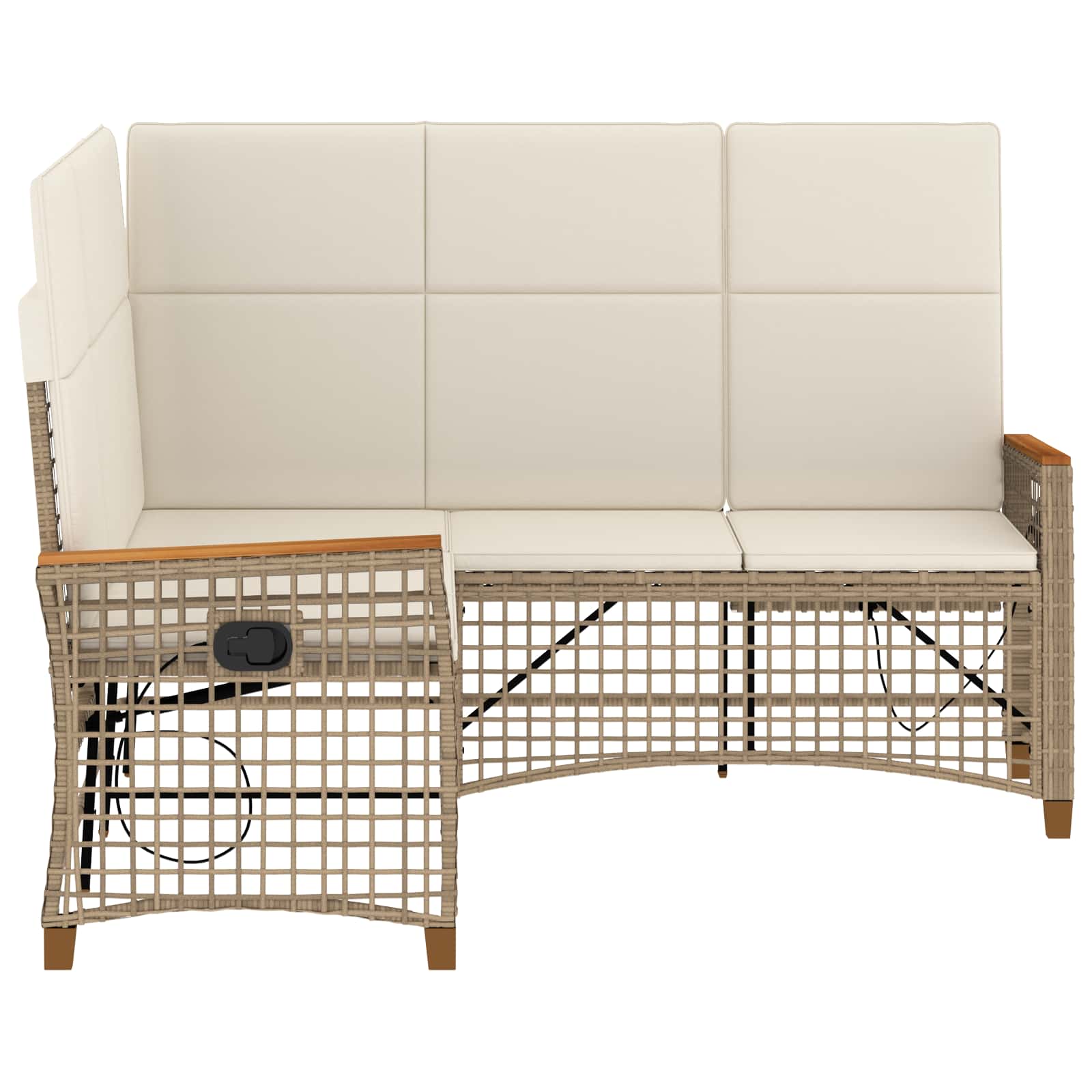 Set di Divani Recliner da Giardino Beige e Bianco Crema | homemem39