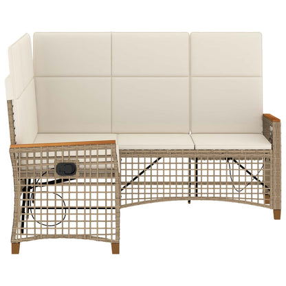 Set di Divani Recliner da Giardino Beige e Bianco Crema | homemem39