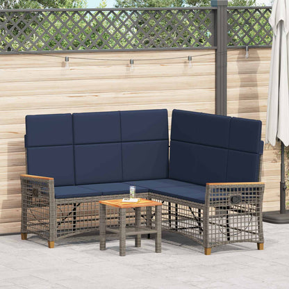 Set di Divani Recliner da Giardino Regolabile Grigio e Blu Navy | homemem39