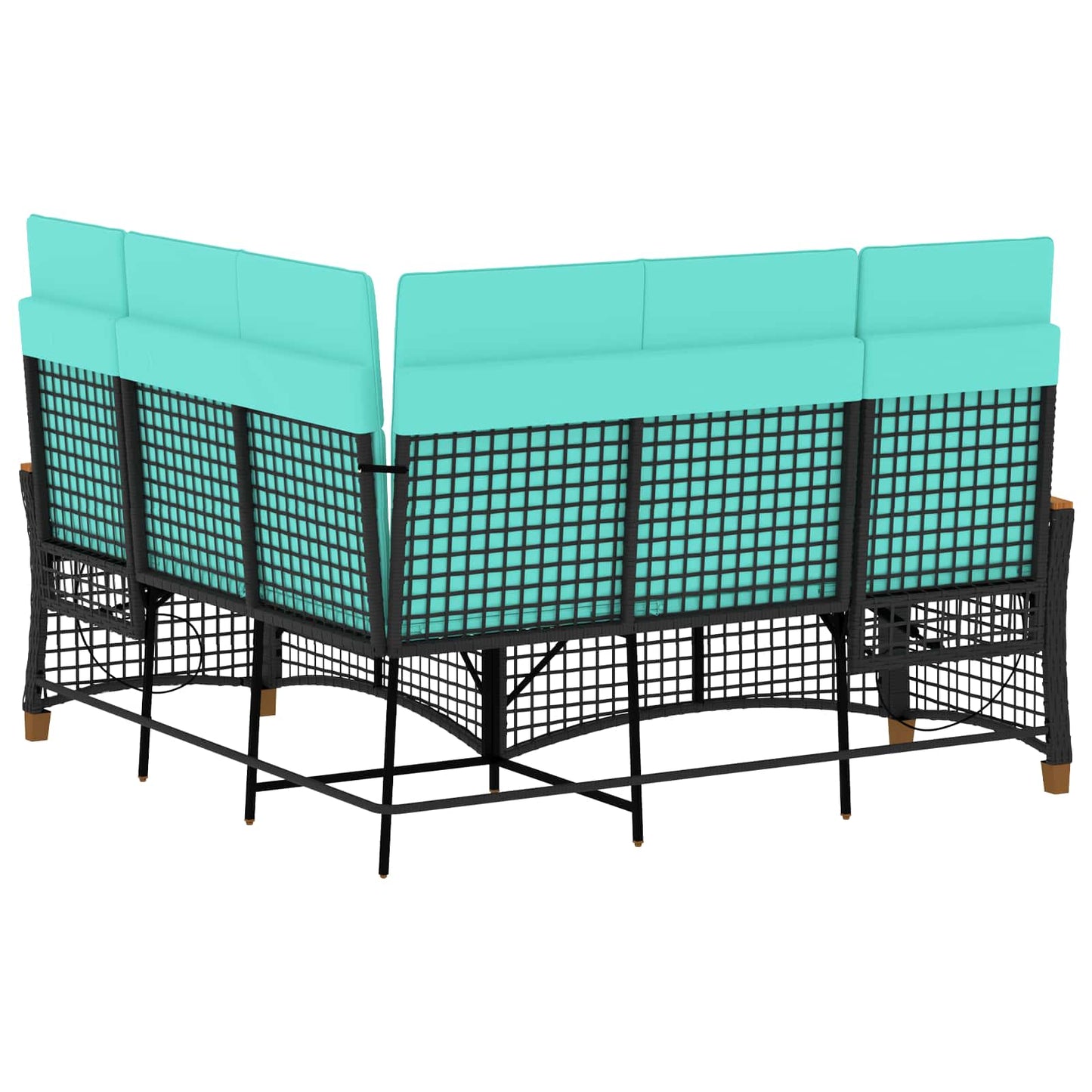 Set di Divani Recliner da Giardino Regolabile Nero e Turchese | homemem39
