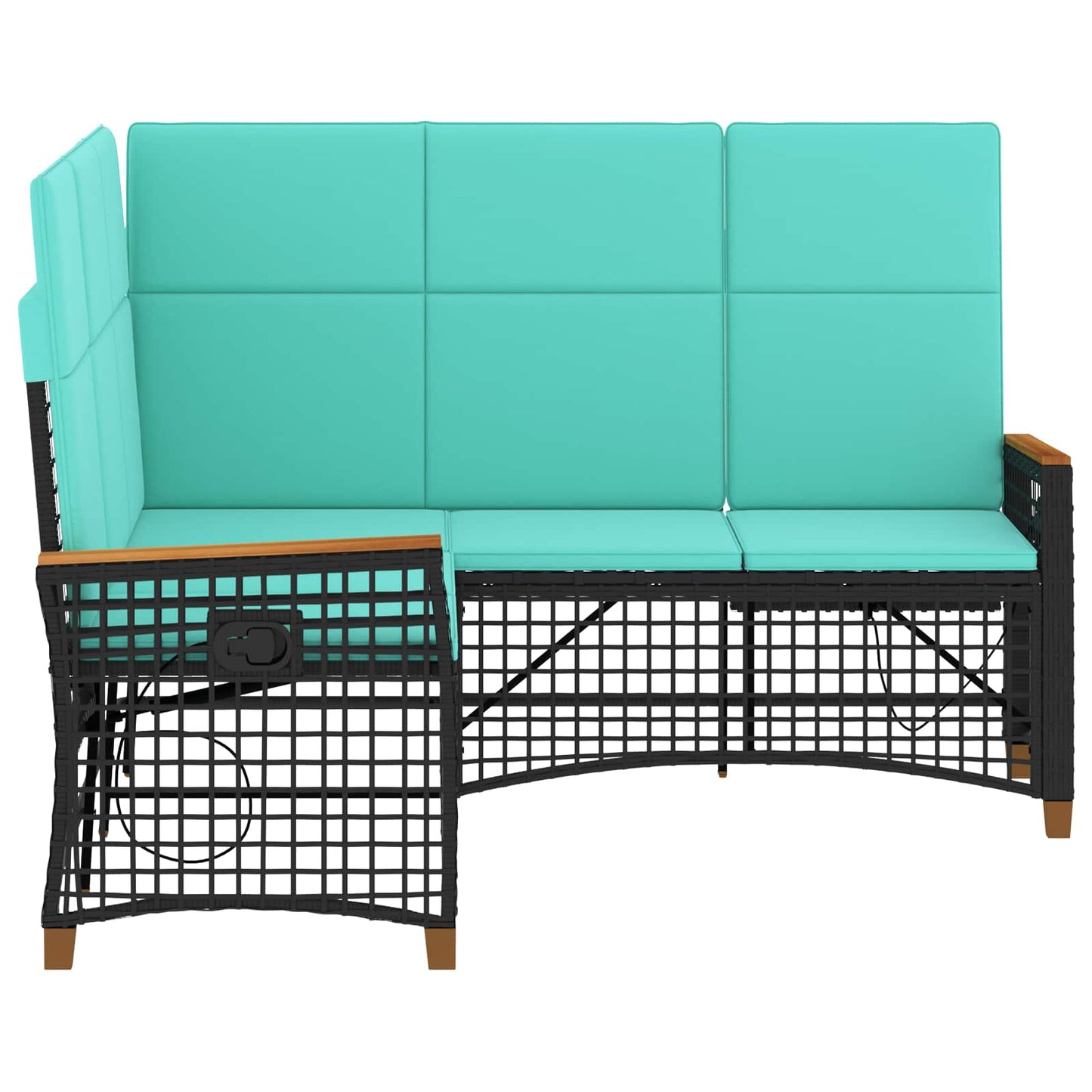Set di Divani Recliner da Giardino Regolabile Nero e Turchese | homemem39