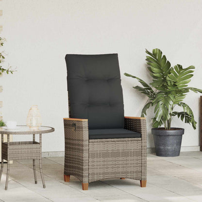 Sedia da giardino reclinabile Grigio e Grigio Scuro polyrattan | homemem39