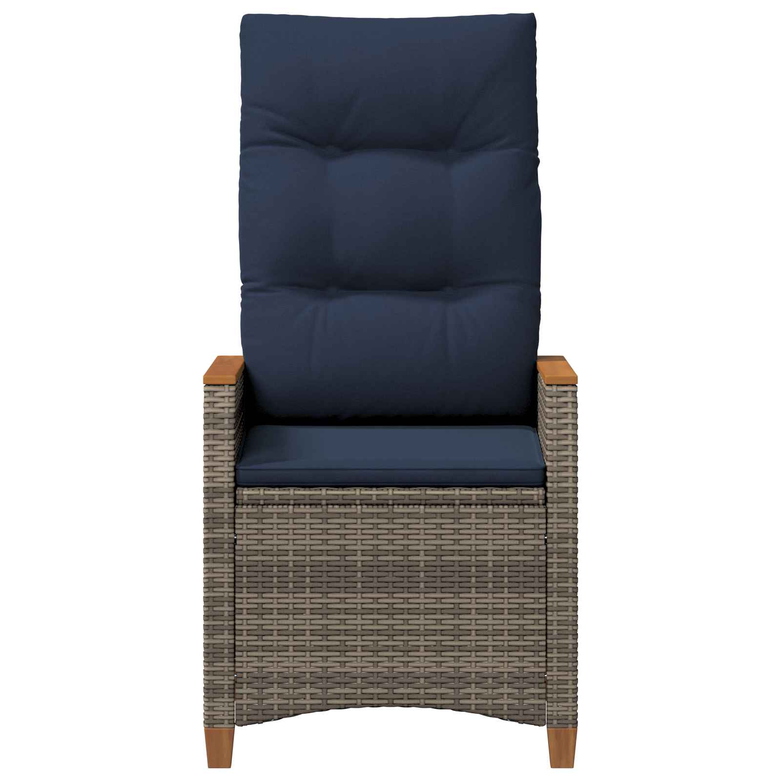 Sedia da giardino reclinabile Grigio e Blu Navy polyrattan | homemem39