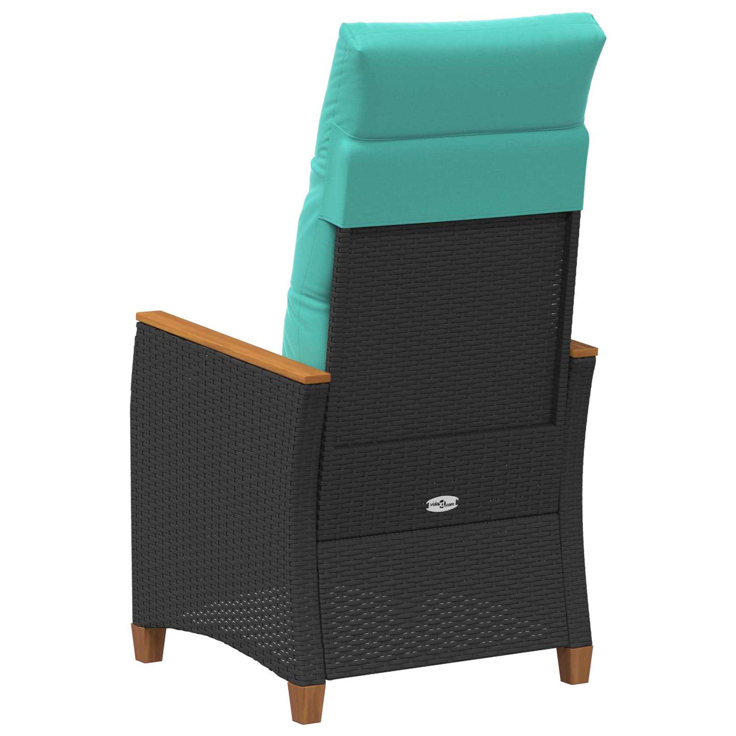 Sedia da giardino reclinabile Nero e Turchese polyrattan | homemem39