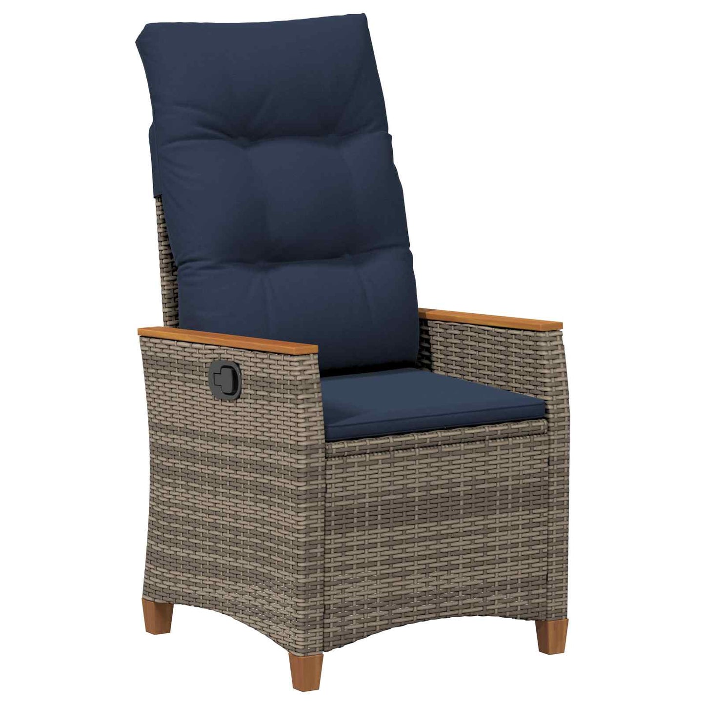 Sedia da giardino reclinabile 2 pcs Grigio e Blu Navy | homemem39