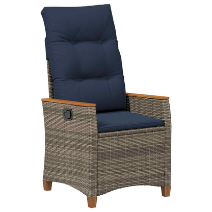 Sedia da giardino reclinabile 2 pcs Grigio e Blu Navy | homemem39