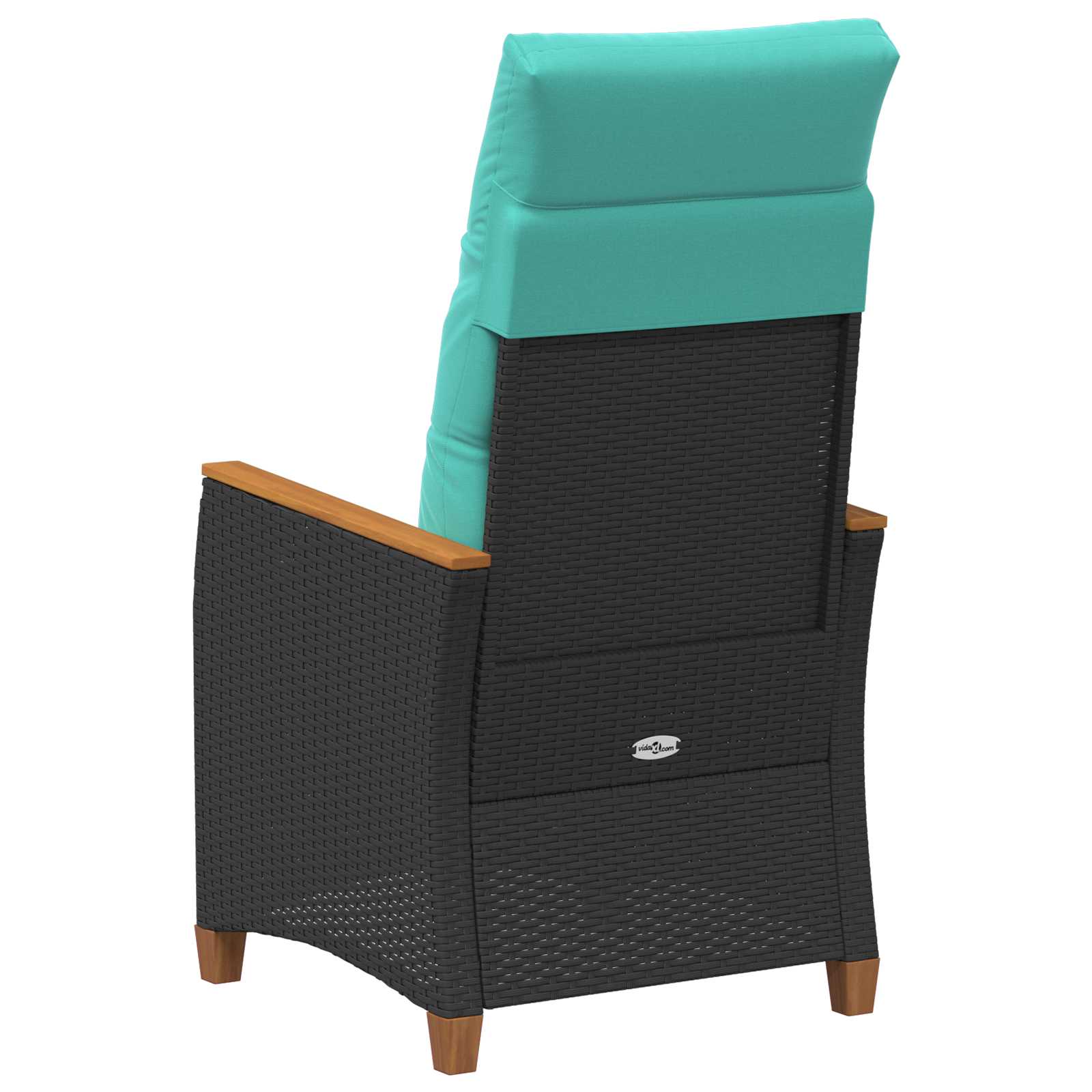 Sedia da giardino reclinabile Nero e Turchese polyrattan | homemem39