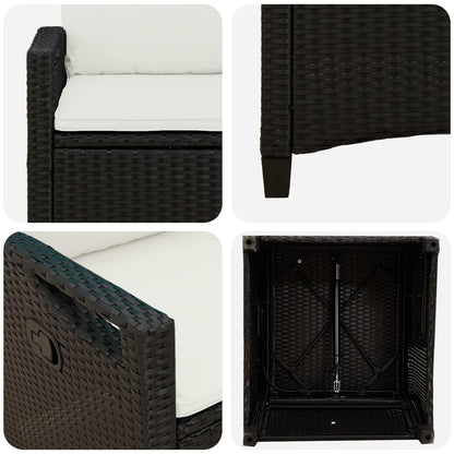Sedia da Giardino 2 pcs Nero e Crema 56 x 60 x 112 cm | homemem39