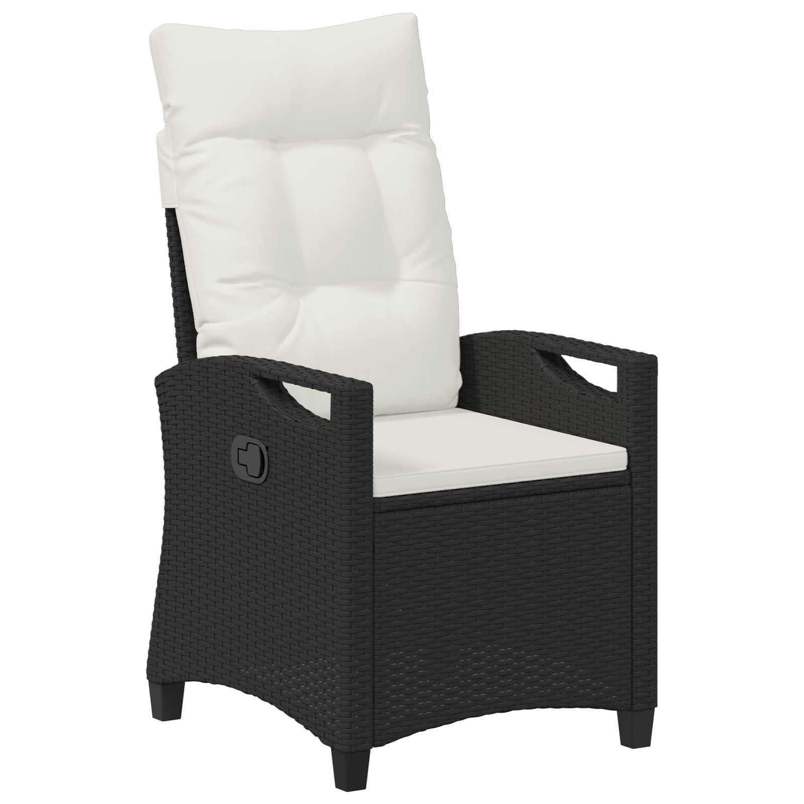 Sedia da Giardino 2 pcs Nero e Crema 56 x 60 x 112 cm | homemem39