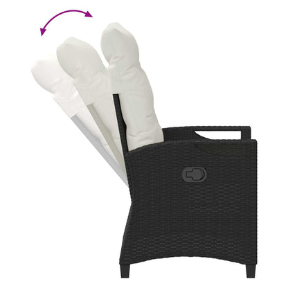 Sedia da Giardino 2 pcs Nero e Crema 56 x 60 x 112 cm | homemem39