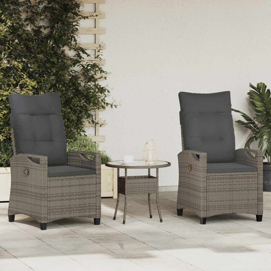 Sedia da Giardino 2 pcs Grigio e Grigio Scuro 56 x 60 x 112 cm | homemem39