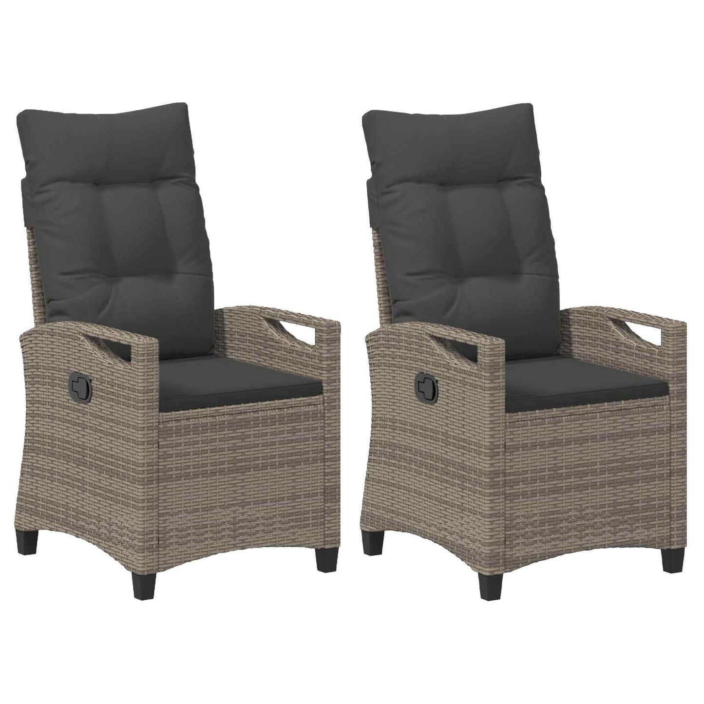 Sedia da Giardino 2 pcs Grigio e Grigio Scuro 56 x 60 x 112 cm | homemem39