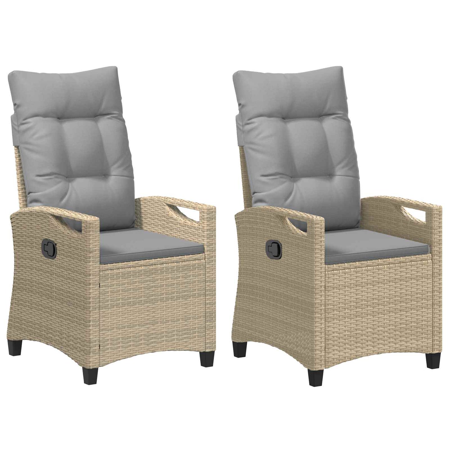 Sedia da Giardino 2 pcs Beige e Grigio Chiaro 56 x 60 x 112 cm | homemem39