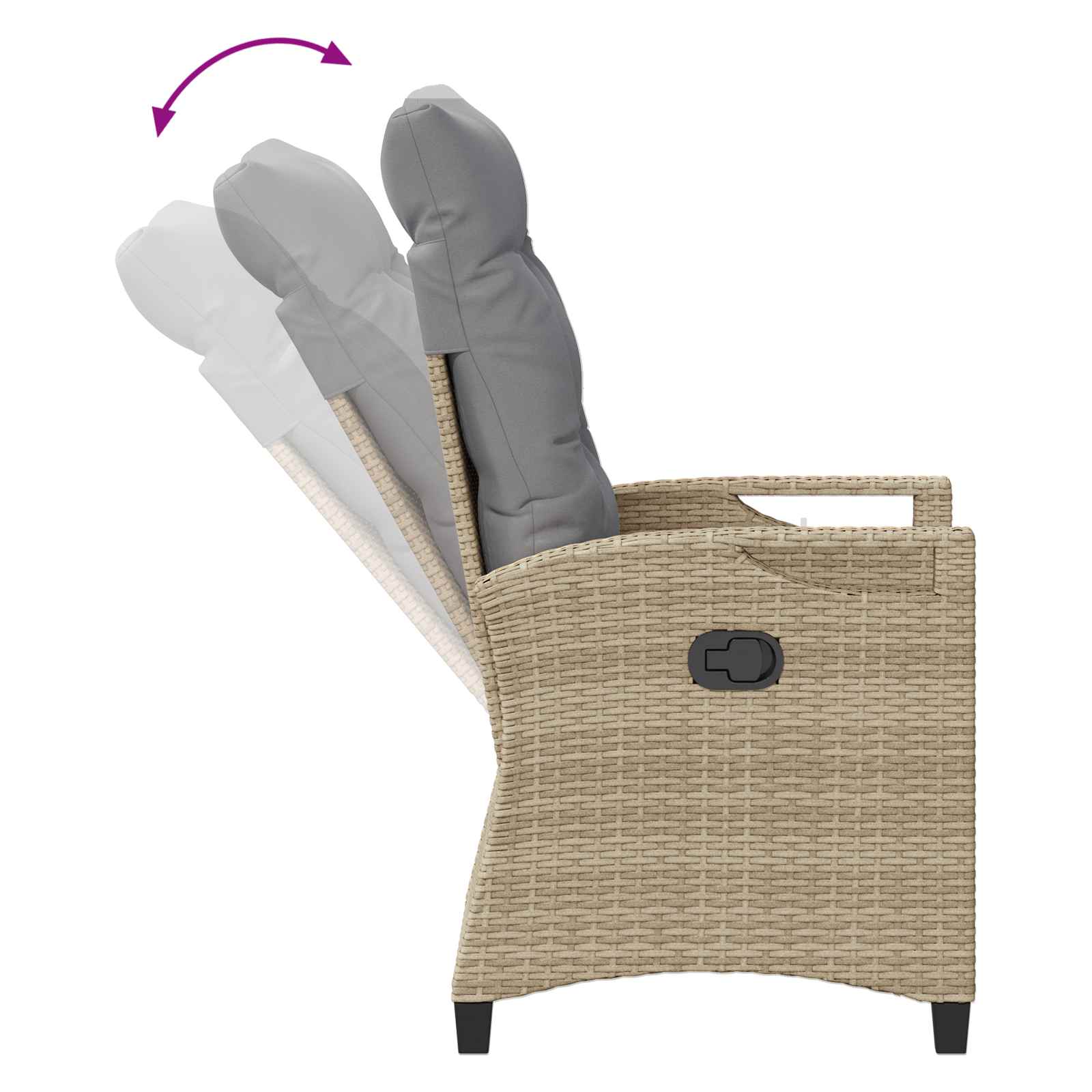 Sedia da Giardino 2 pcs Beige e Grigio Chiaro 56 x 60 x 112 cm | homemem39