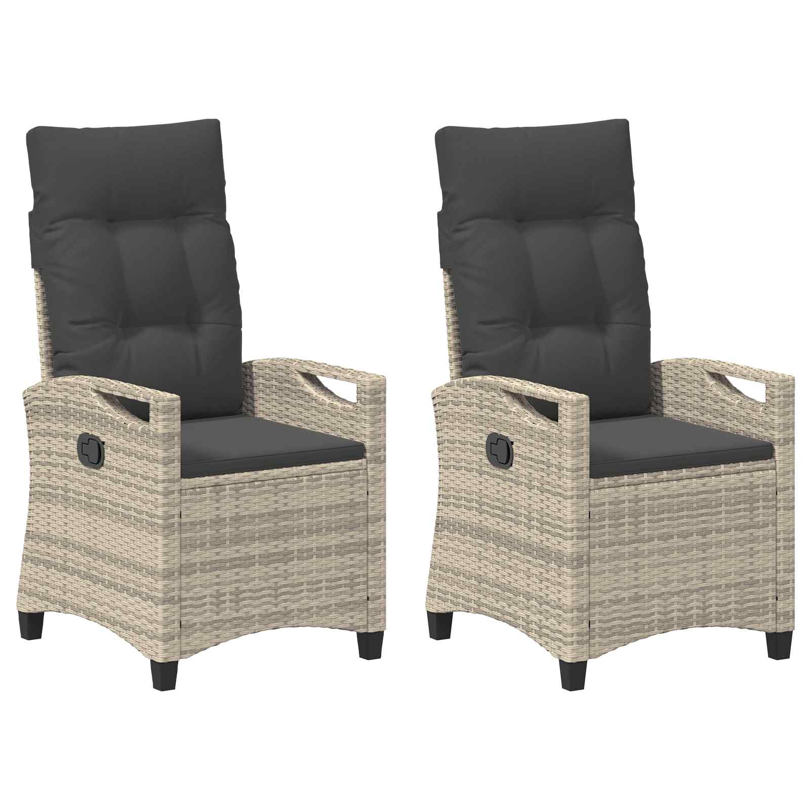 Sedia da Giardino 2 pcs Grigio chiaro e grigio scuro | homemem39