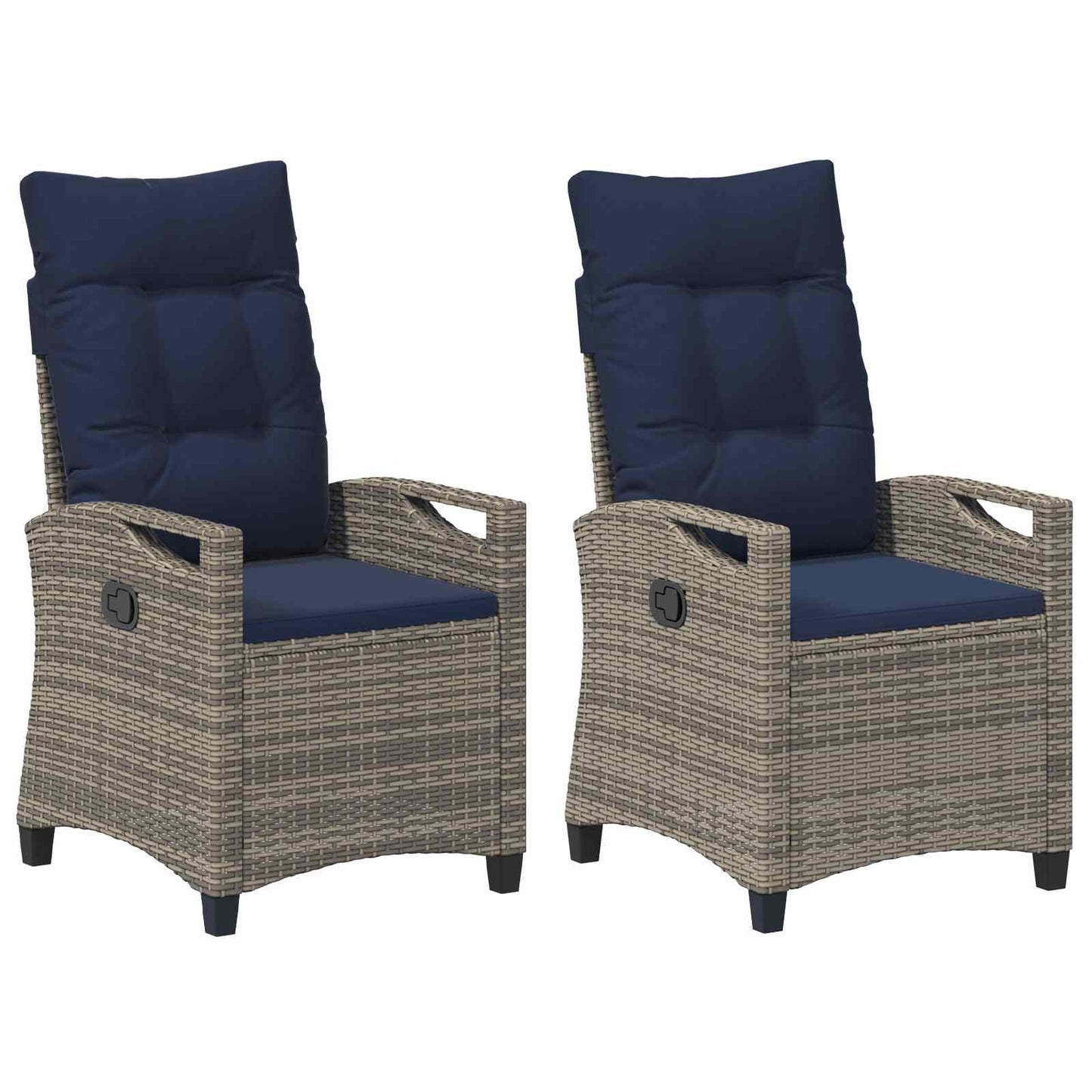 Sedia da Giardino 2 pcs grigio e blu navy 56 x 60 x 112 cm | homemem39