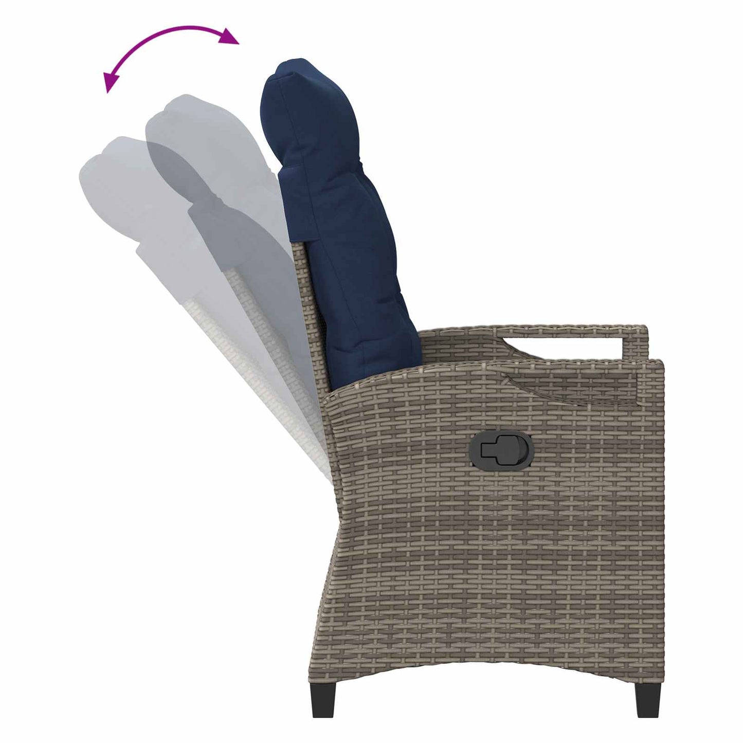 Sedia da Giardino 2 pcs grigio e blu navy 56 x 60 x 112 cm | homemem39