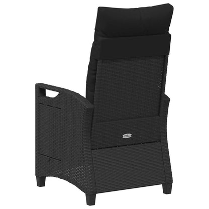 Sedia da giardino reclinabile Nero 56 x 60 x 112 cm polyrattan | homemem39