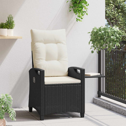 Sedia da giardino reclinabile Nero e Crema 56 x 60 x 112 cm | homemem39
