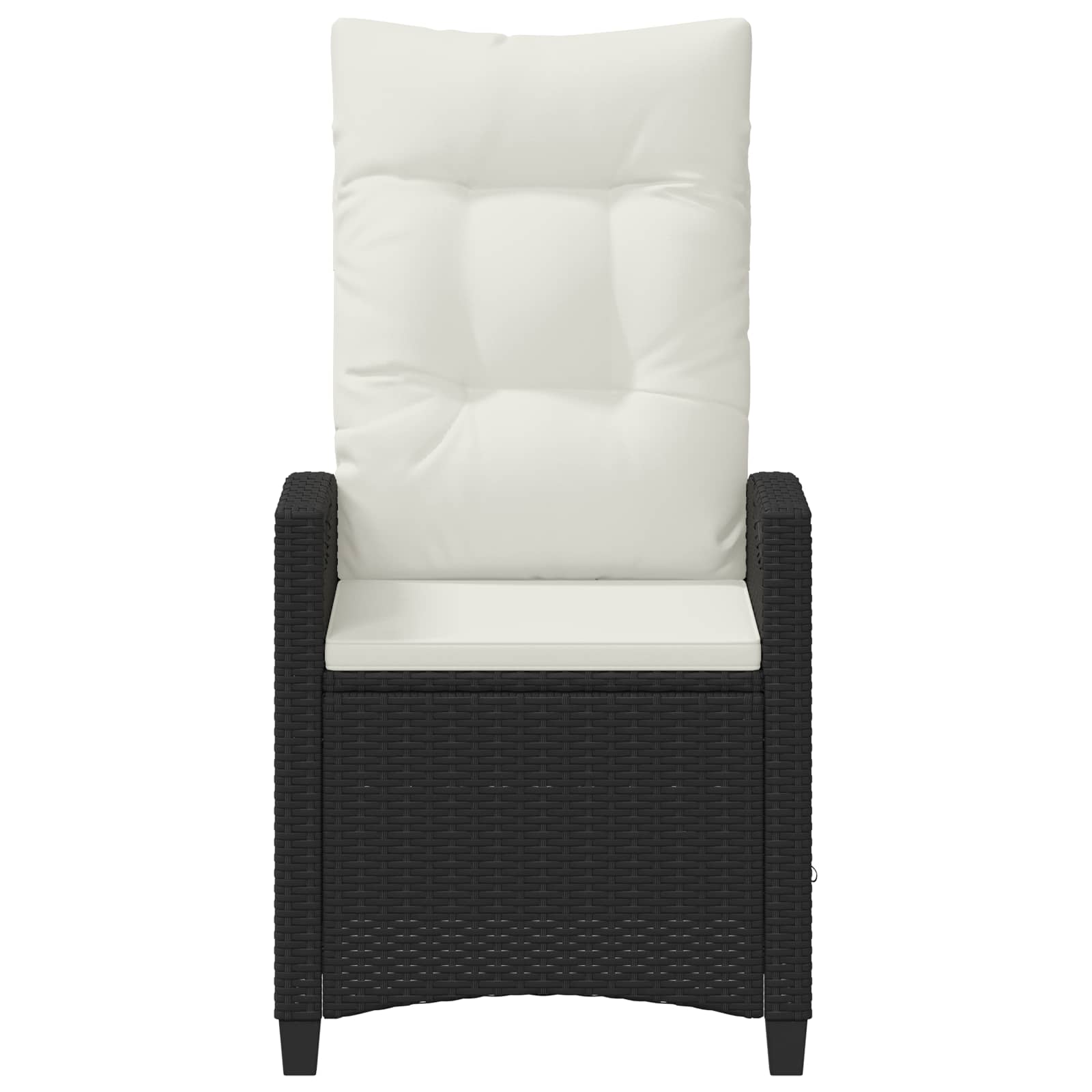 Sedia da giardino reclinabile Nero e Crema 56 x 60 x 112 cm | homemem39