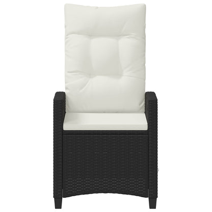 Sedia da giardino reclinabile Nero e Crema 56 x 60 x 112 cm | homemem39