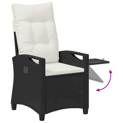 Sedia da giardino reclinabile Nero e Crema 56 x 60 x 112 cm | homemem39