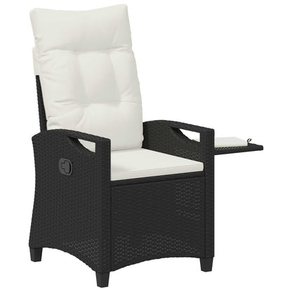 Sedia da giardino reclinabile Nero e Crema 56 x 60 x 112 cm | homemem39