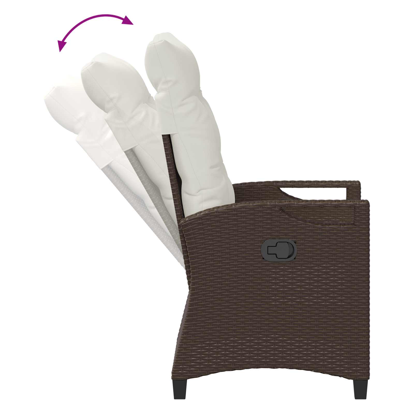 Sedia da giardino reclinabile Marrone e Crema 56 x 60 x 112 cm | homemem39